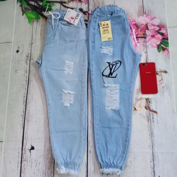Quần jeans baggy lưng thun ống túm siêu đẹp . ! ྇