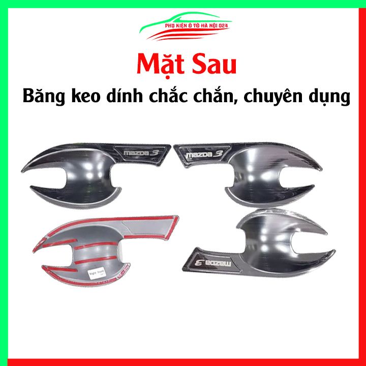 Ốp tay hõm Mazda 3 2015-2019 vân titan chống trầy bảo vệ cửa xe ô tô