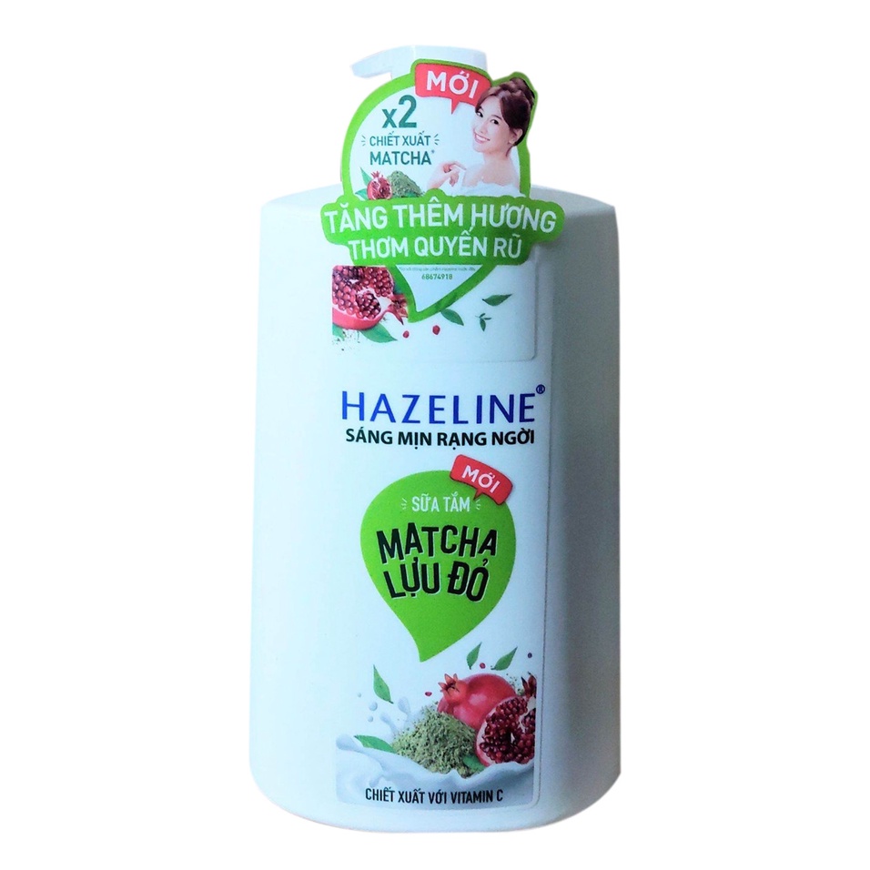 Sữa Tắm Hazeline Matcha &amp; Lựu Đỏ Dưỡng Sáng Da 1.2kg