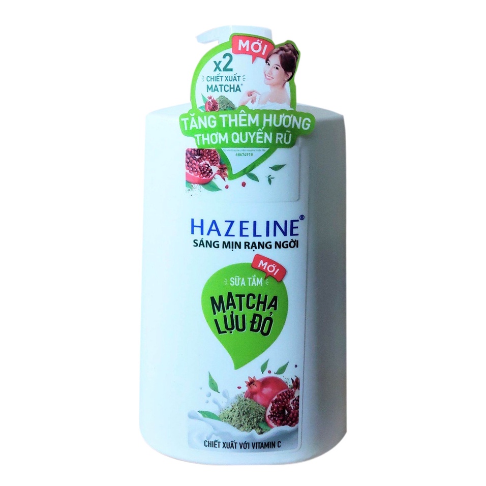 Sữa Tắm Hazeline Matcha &amp; Lựu Đỏ Dưỡng Sáng Da 1.2kg