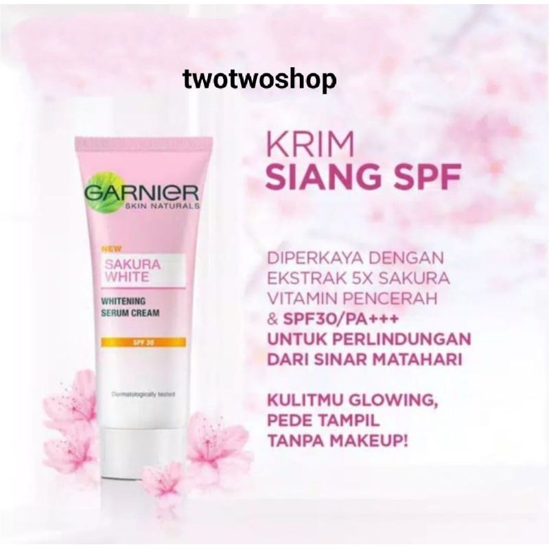 (hàng Mới Về) Kem Dưỡng Trắng Da Ban Ngày Garnier Sakura 20ml Spf 30 - Garnier