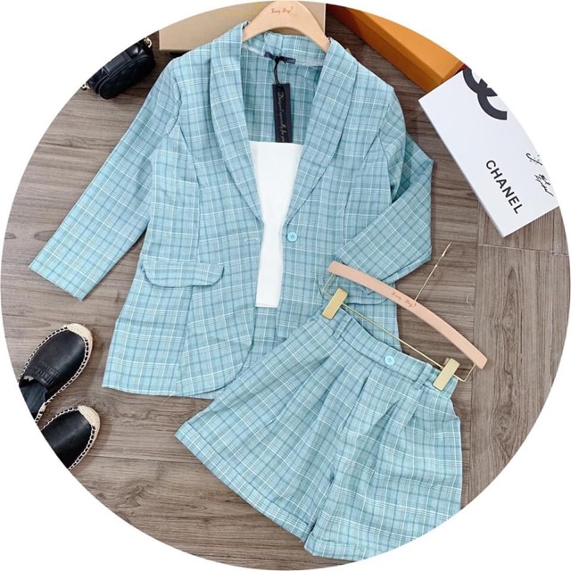 Sét vest kẻ dài tay - sét 3 món( kèm áo lót trong) | BigBuy360 - bigbuy360.vn