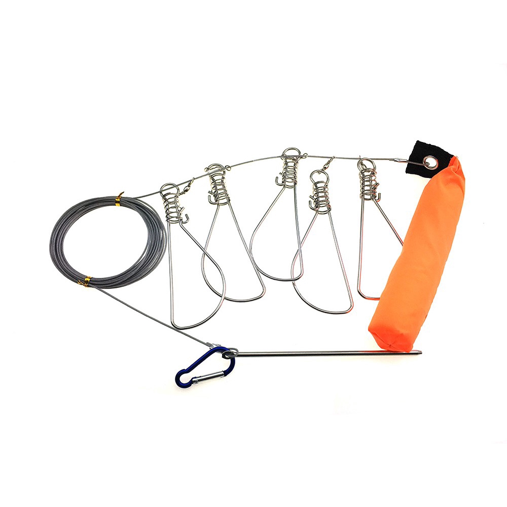 Cuộn Dây Câu Cá 5 Móc Bằng Thép Không Gỉ 6m