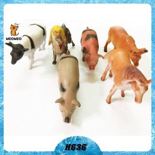 Đồ Chơi Mô Hình Động Vật Gồm 6 Con Thú Nuôi Trong Gia Đình, Ngộ Nghĩnh, Cho Bé Nhận Biết Các Loài Vật- MEOMEOSHOP2021