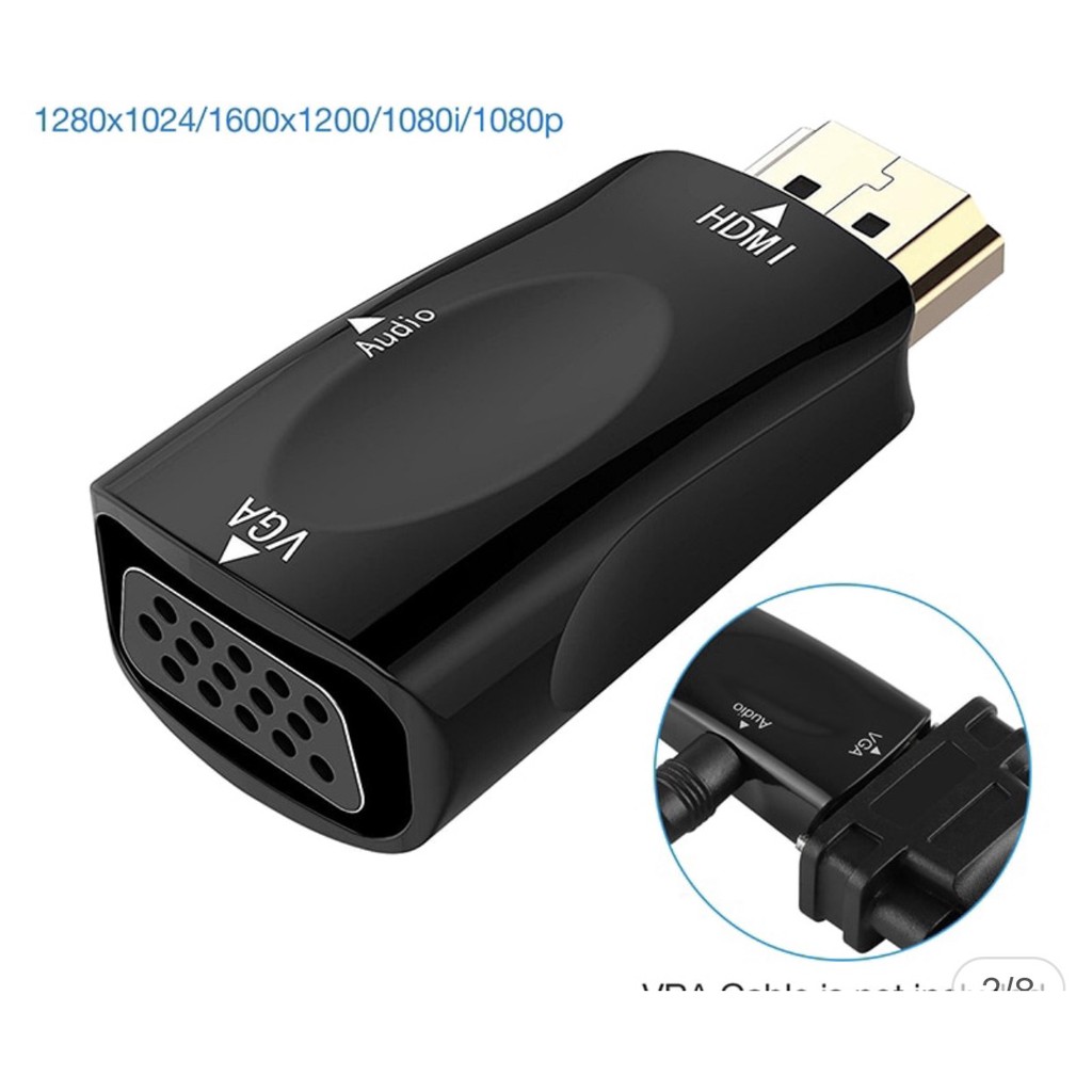 Đầu đổi HDMI sang VGA gắn từ máy tính cổng HDMI sang màn hình cổng VGA