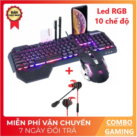 [COMBO GAMING] Bàn Phím K618 LED RGB 10 Chế Độ Chuột LED V5 Và Tai Nghe G6 Chơi Game Cực Đã