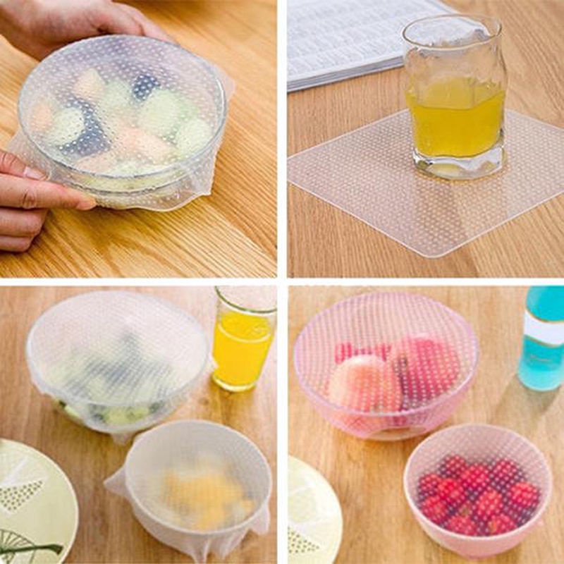 Màng Bọc Thực Phẩm Hút Chân Không Bằng Silicone Nhiều Kích Thước Tái Sử Dụng