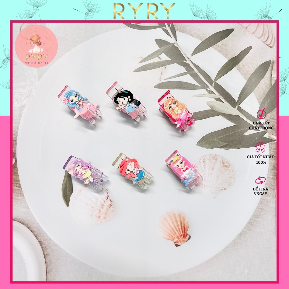 Kẹp Càng Cua 3 Răng Nàng Tiên Cá Siêu Đáng Yêu Cho bé