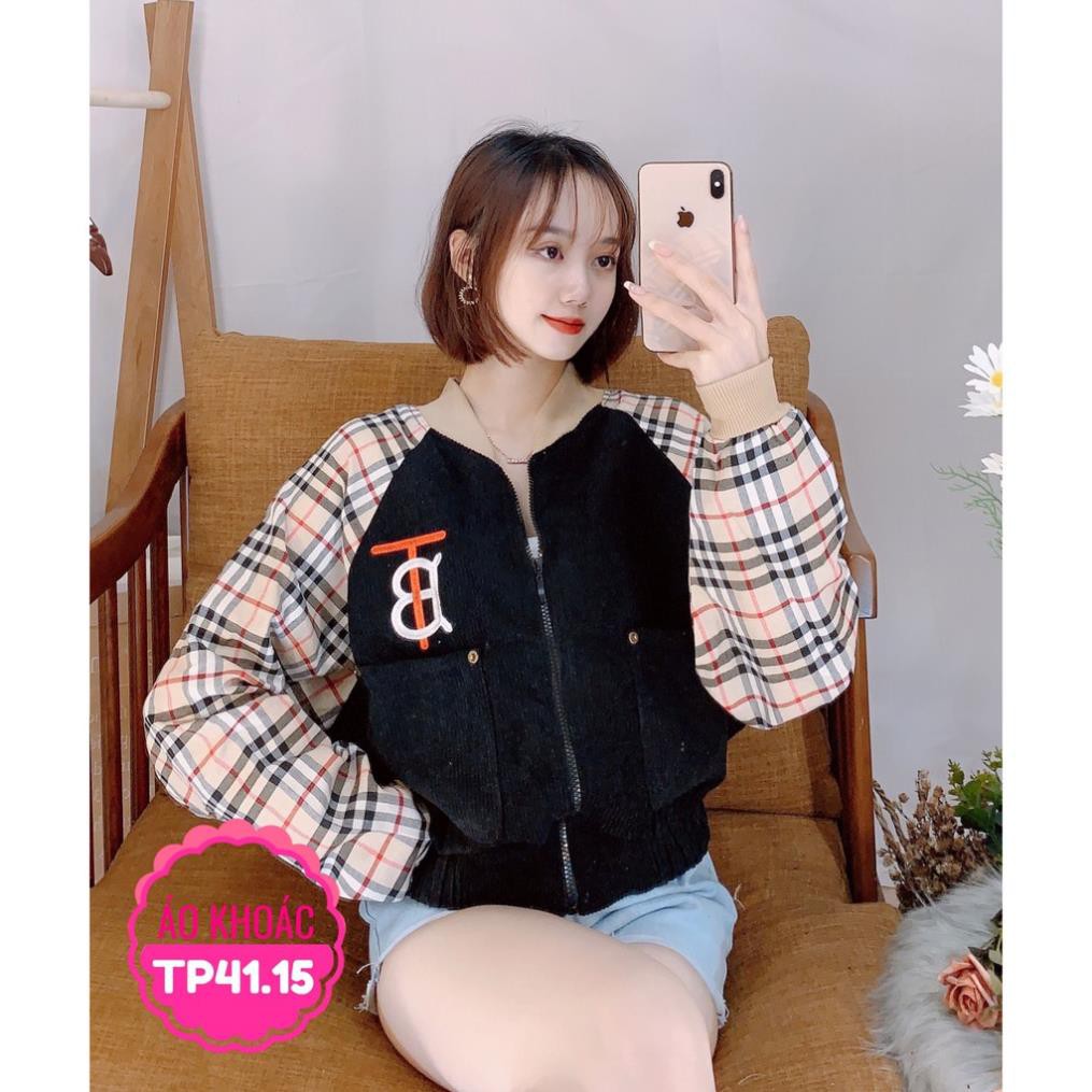 ÁO KHOÁC KAKI NHUNG TĂM TAY PHỐI BUBERRY CỰC SANG (TP41.15) ⚡100% ẢNH THẬT⚡ ÁO KHOÁC NỮ