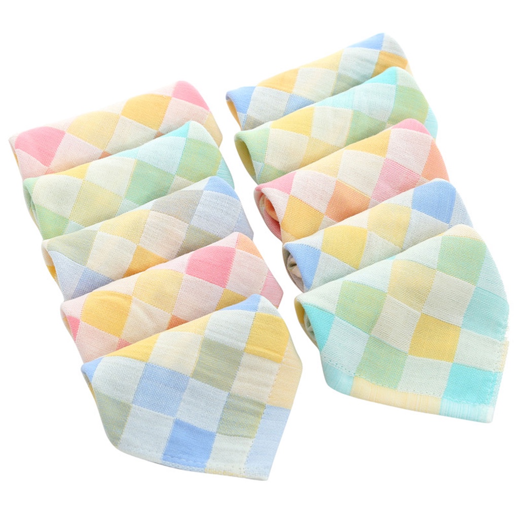 Khăn lau mặt và tay họa tiết chấm vuông cho trẻ em