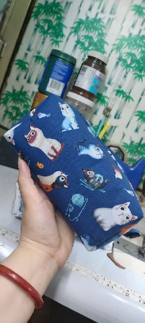 Hộp bút vải mèo và len
