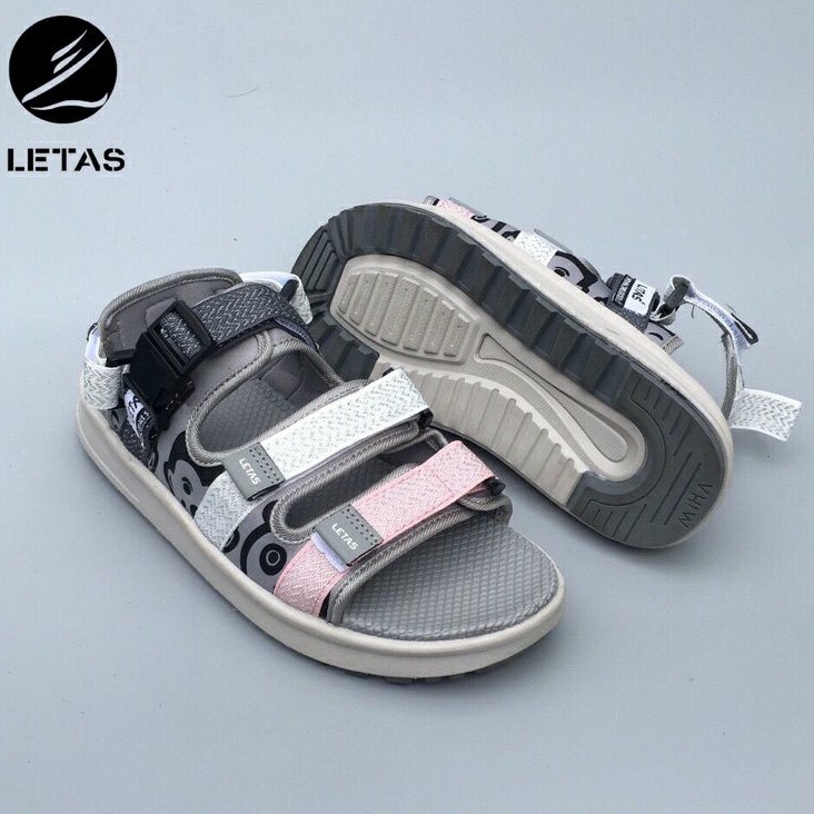 Sandal Nữ Letas D714 Trắng Hồng Ghi