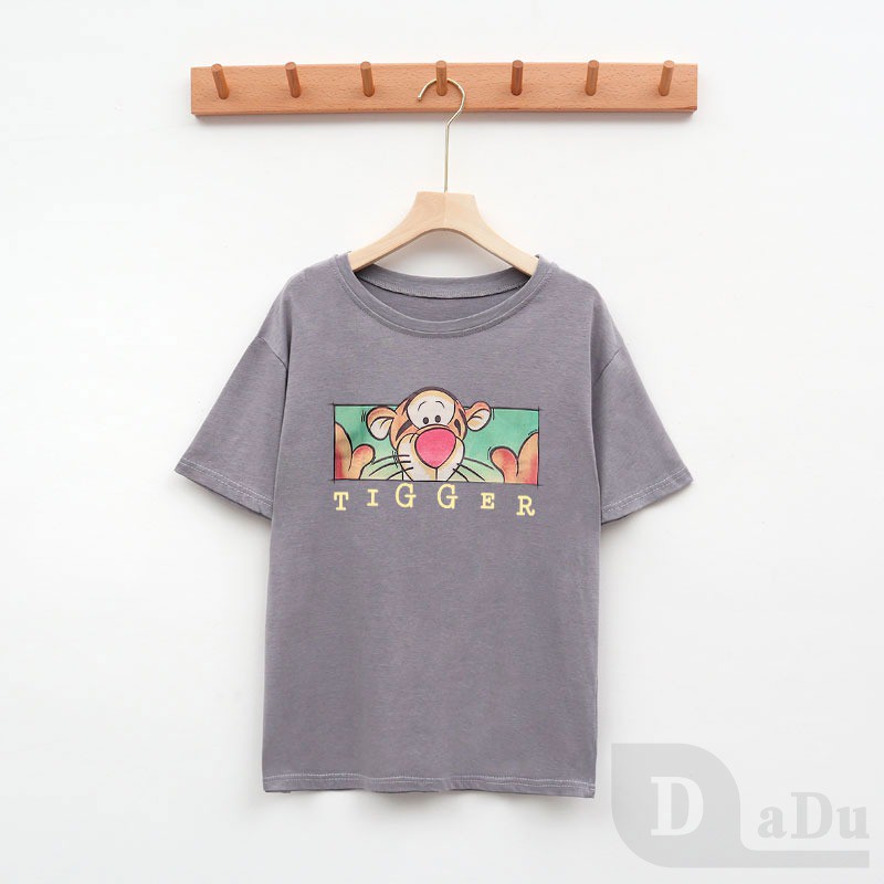 Áo thun daduhey tay ngắn cổ tròn in họa tiết hoạt hình phong cách Hàn Quốc thời trang mùa hè cho nữ - size S-3XL