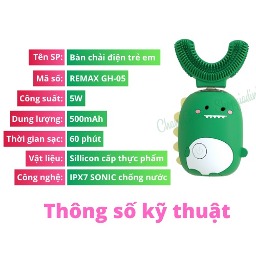 Bàn chải điện đánh răng cho bé silicon hình U Remax GH - 05