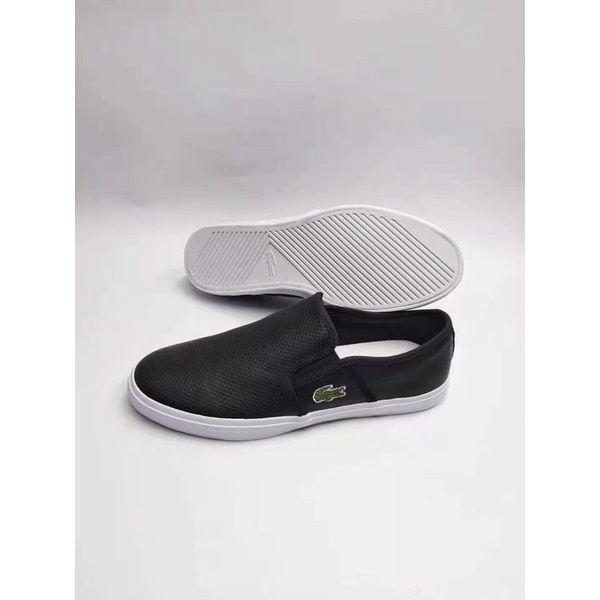 Giày lười da nam cá sấu đục lỗ lacoste