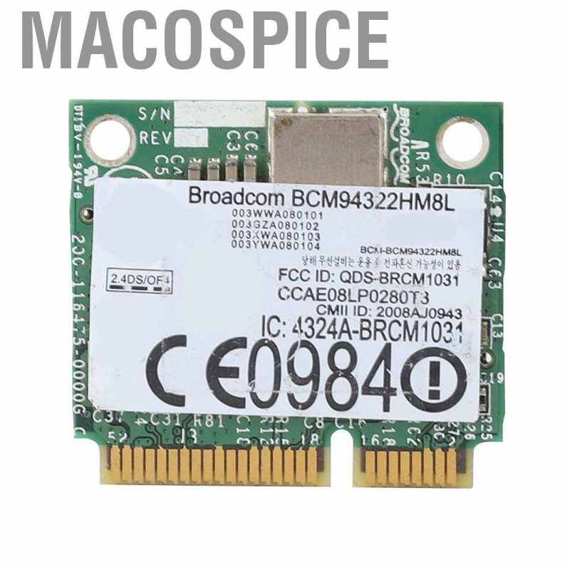 Macospice For DELL DW1510 Wireless WLAN Half-Mini PCI-E WIFI Card BCM94322HM8L 2.4G/5G GS | BigBuy360 - bigbuy360.vn