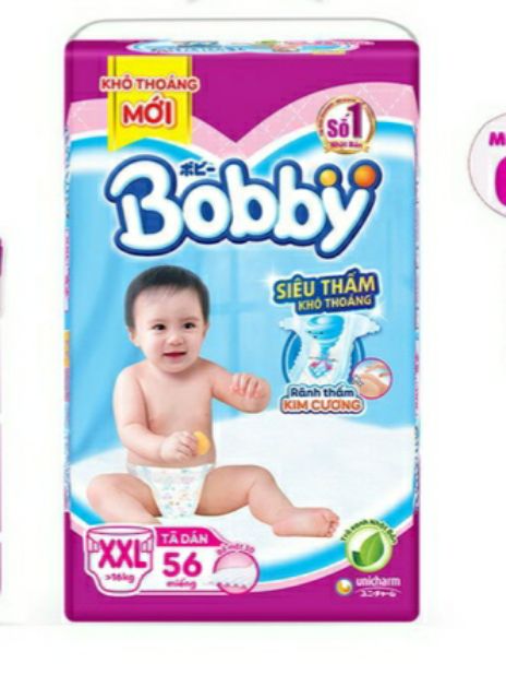 Tã dán bobby M76 L68 XL62 mẫu mới