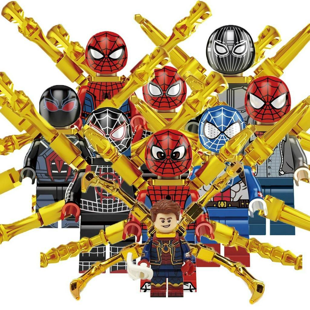 Đồ chơi lắp ghép Minifigures Người nhện Spider Man Nâng cấp, Quái vật Predator và Aliens - Mô hình lắp ráp nhân vật