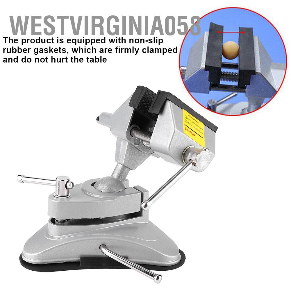 Westvirginia058 Aluminum Alloy 360°Rotating Clamp Vise 70mm Jaw Width Table for Workbench Woodwork