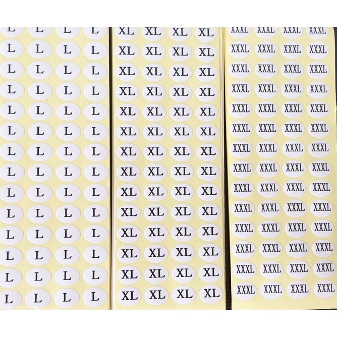 Bảng Tem Dán Size các loại dán quần áo các loại combo 468 cái