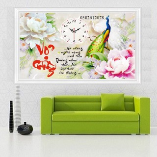 TRANH ĐÍNH ĐÁ ĐỒNG HỒ VỢ CHỒNG TRANH CHƯA ĐÍNH LV202