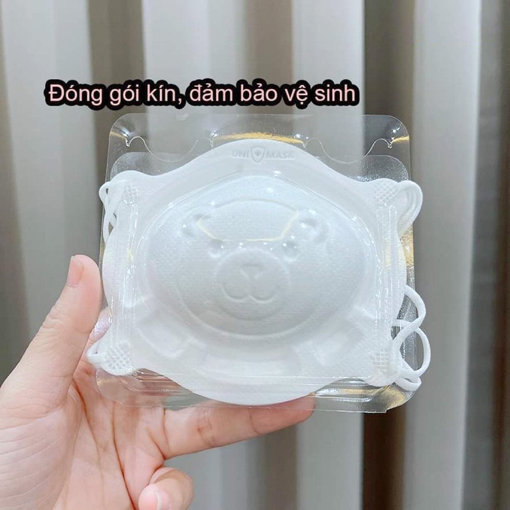 Khẩu Trang Trẻ Em Hình Gấu Uni Mask Ngăn Bụi Mịn Vi Khuẩn - Khẩu Trang 3D Em Bé Xuất Nhật NEDEVI Chính Hãng