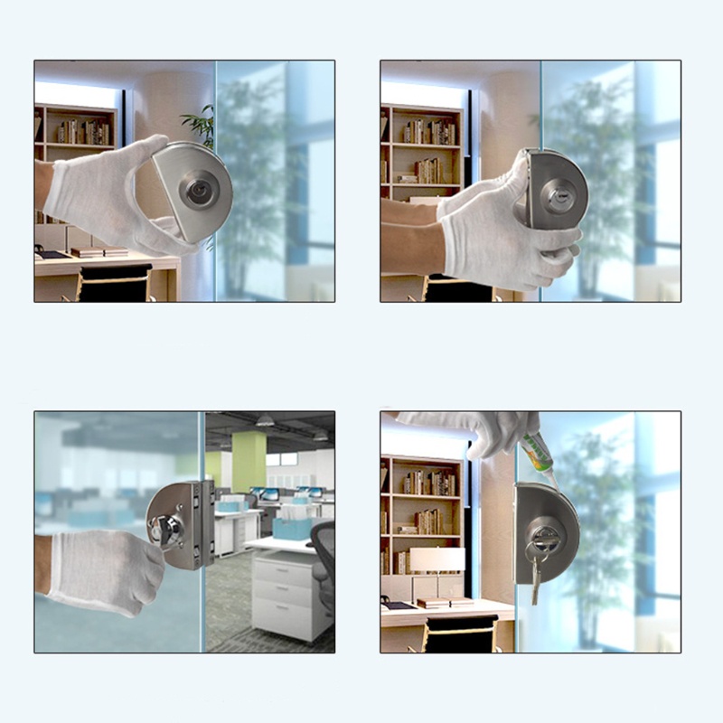 Khóa Cửa Kính Bằng Thép Không Gỉ Thiết Kế Hai Khóa Trượt Tiện Dụng