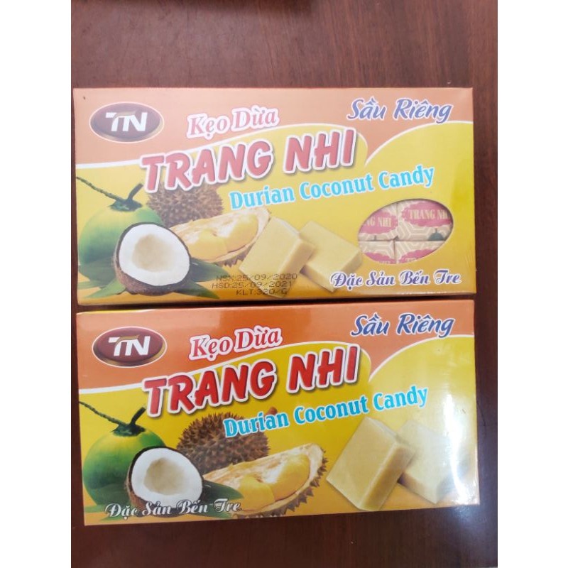 Kẹo Dừa Sầu Riêng đặc sản Bến Tre 320g Hộp Giấy Cao Cấp date: 10/21-10/22