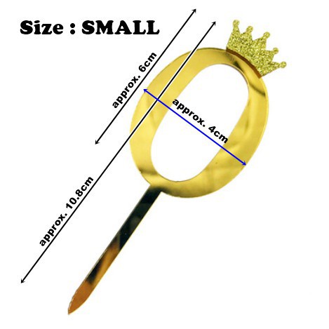 Thẻ Số Bánh Sinh Nhật Bằng acrylic Mạ Vàng Hình Vương Miện Màu Vàng Cho Bé 1-10 Tuổi