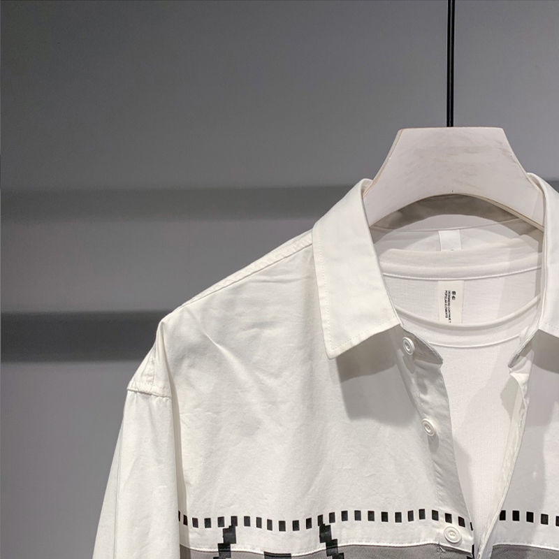 Áo Sơ Mi Tay Dài Dáng Rộng Thời Trang Cá Tính Dễ Phối Đồ Cho Nam