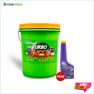 Nhớt động cơ dầu BCP Turbo Diesel CF4/SJ, SAE 15W40, Xô 18L - Tặng 1 Chai Súc Béc Dầu FURIO ULTRA HD