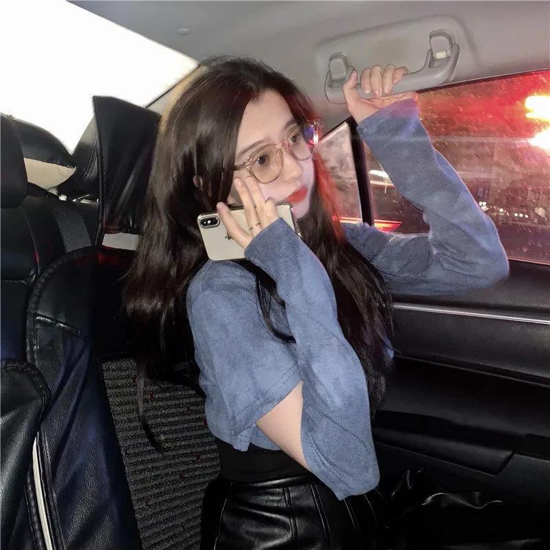 IELGYÁo Hai Dây Ngắn Eo Cao Màu Nhuộm Phong Cách Harajuku Đường Phố Mới Cho Nữ