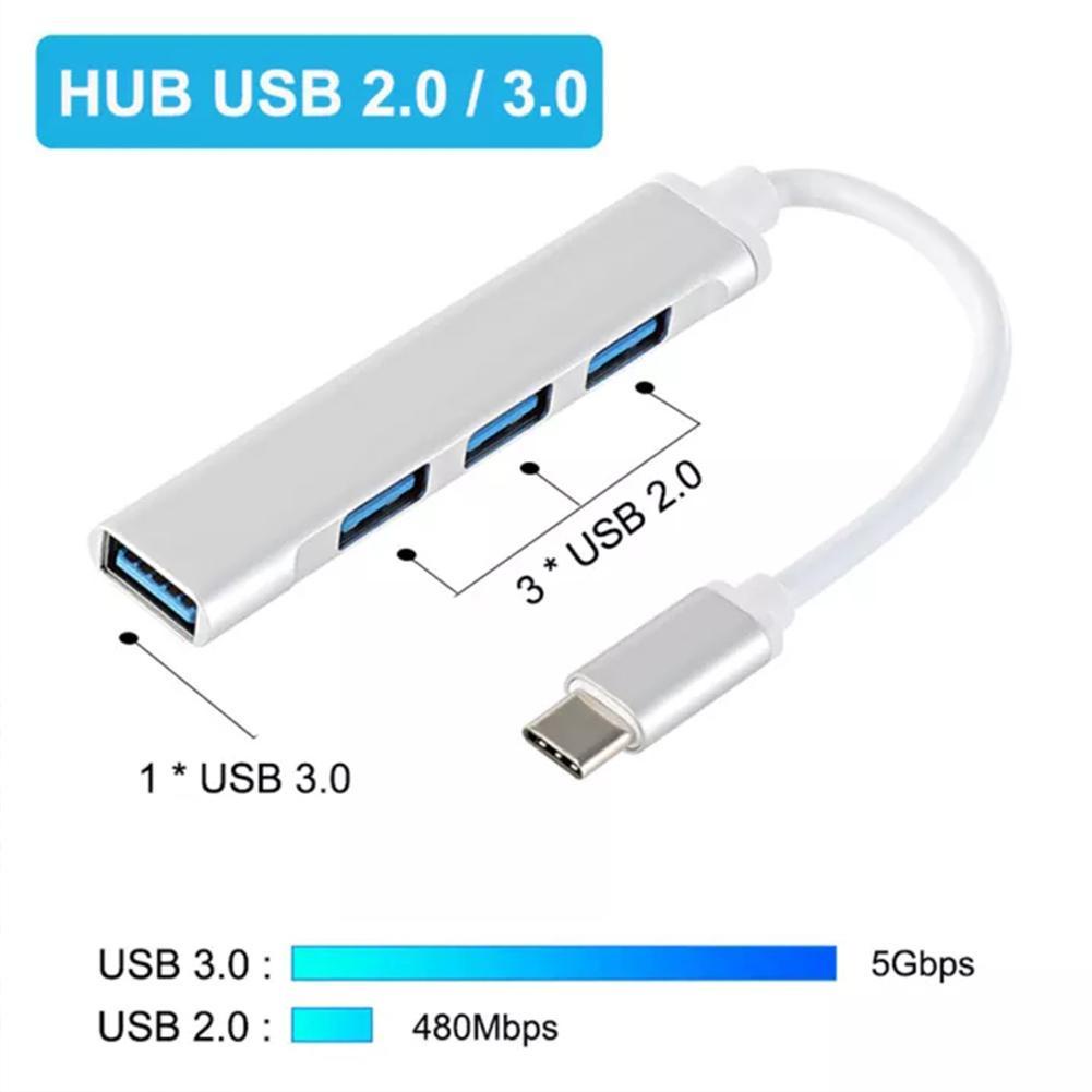 Hub Chia 4 Cổng Usb Type C Otg 3.0 Tốc Độ Cao Cho Máy In A2N4