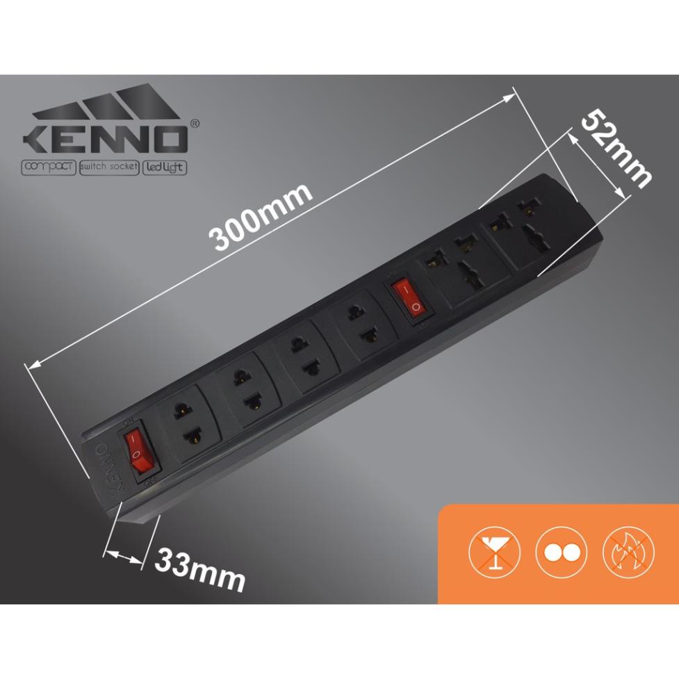 Ổ cắm điện 6 lỗ lõi sứ chịu tải 2000W dây dài 2,5m 6A3-S