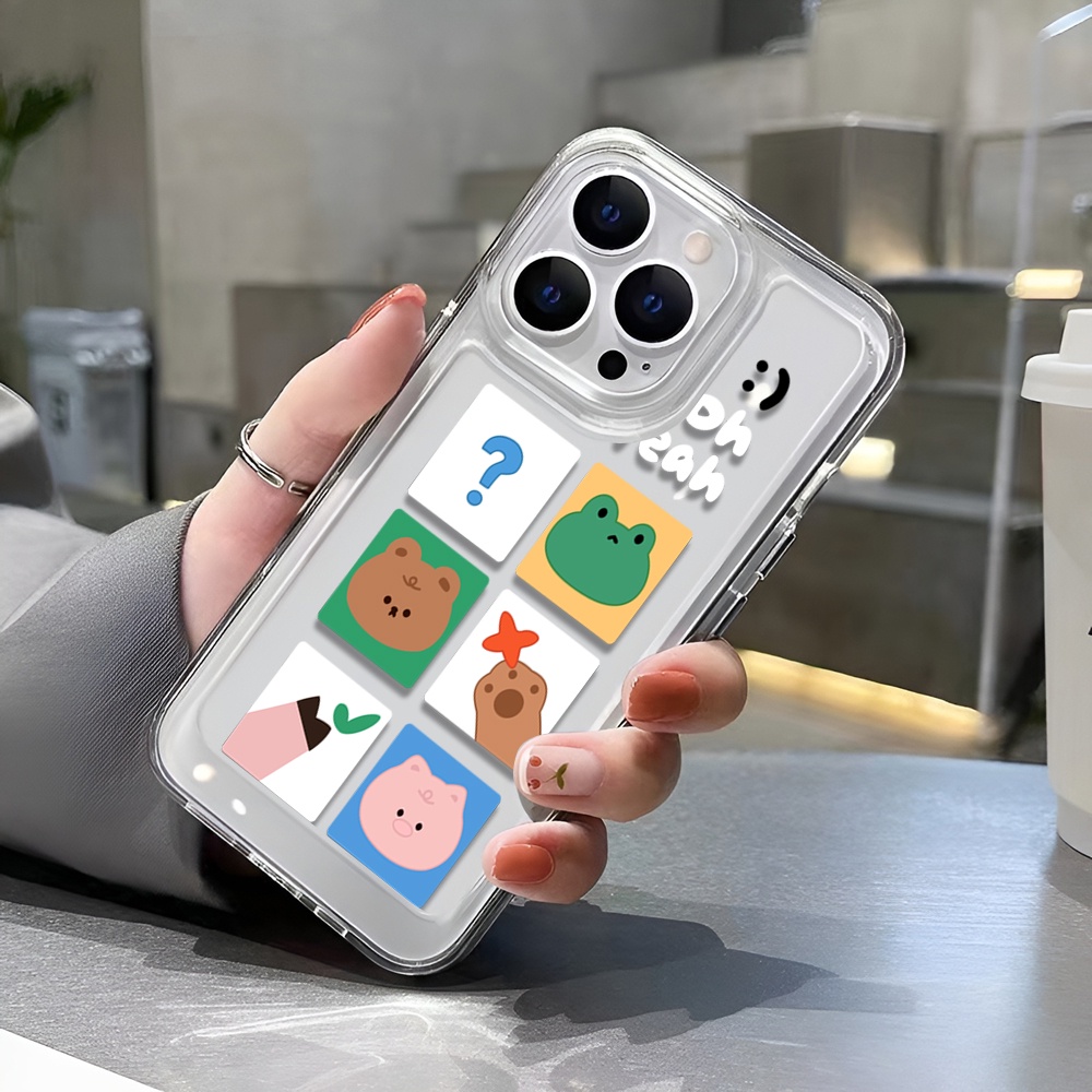 Ốp Điện Thoại Trong Suốt In Hình Gấu / Ếch Hoạt Hình Cho iphone 14 Plus 11 13promax 12 7Plus X XS Max 7 8 SE 2020