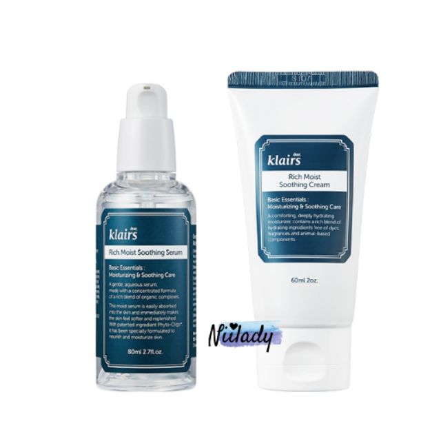 Cấp ẩm Klairs Rich Moist Soothing Serum / Cream