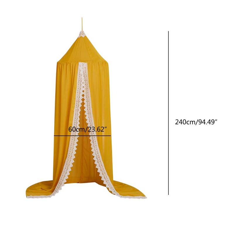 Mùng Chống Muỗi Phối Ren Tròn Phong Cách Công Chúa Dành Cho Giường Ngủ Em Bé