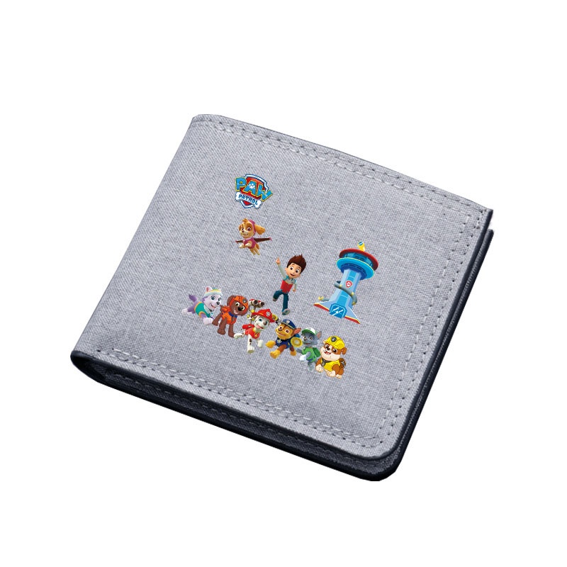 Paw patrol Ví Đựng Tiền Xu / Thẻ Ngân Hàng Bằng Vải Bạt In Hoạt Hình Có Khóa Kéo Cho Trẻ Em Và Người Lớn