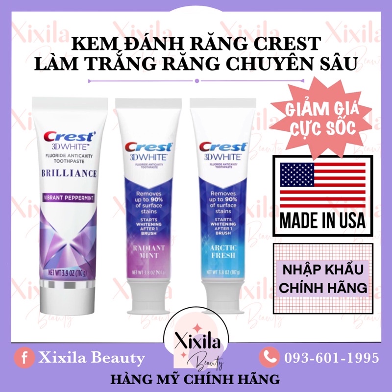 Hàng Mỹ - Kem đánh răng Crest 3D White Brilliance làm trắng