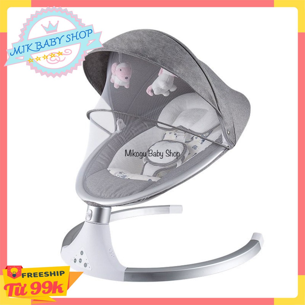 Nôi rung điện cho bé sơ sinh cao cấp Coax baby artifact baby BB mẫu mới 2020 kết nối bluetooth, điều khiển từ xa từ xa