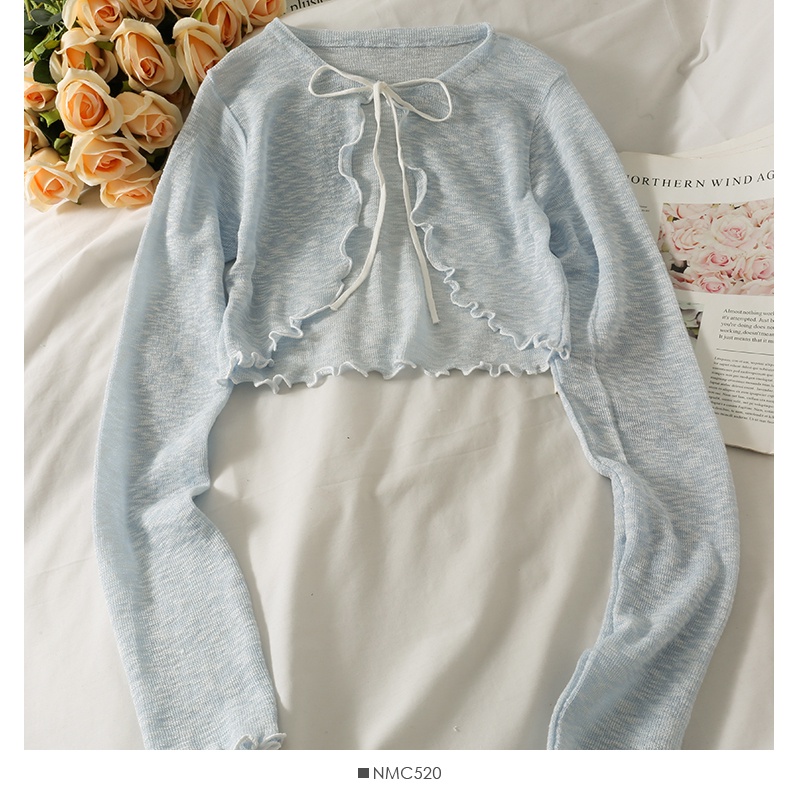 Áo cardigan len mỏng croptop nữ ngắn hè CDG001