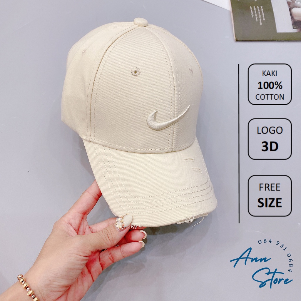 Mũ Lưỡi Trai N I K E ❤️ Mũ Thiết Kế Style RÁCH Cực Kì Thời Trang, Cá Tính, Logo Thêu Nổi 3D, Phom Mũ Chuẩn Đẹp