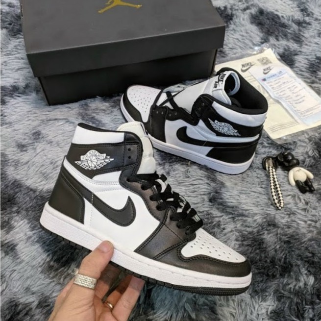 Giày Jordan cao cổ đen trắng [ XẢ HÀNG] Giày thể thao JD1 high PANDA cao cấp nam nữ