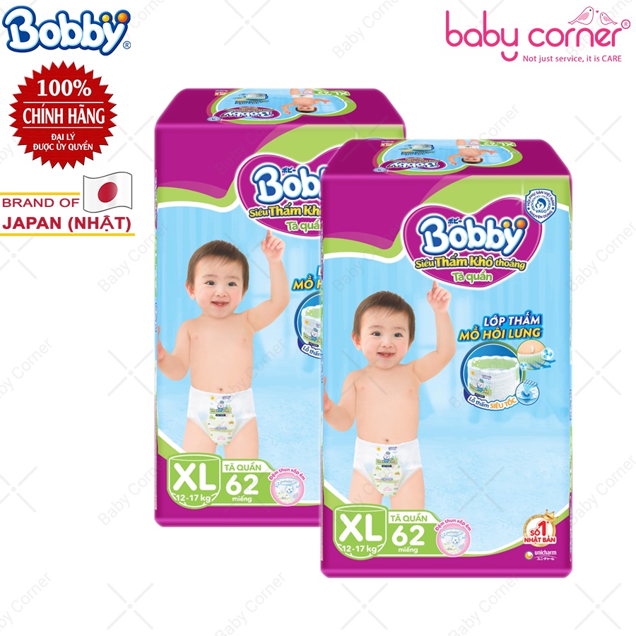 [Combo 2 Gói] Tã Dán/ Tã Quần Siêu Thấm Bobby Newborn, S56, M76, L68, XL62, XXL56