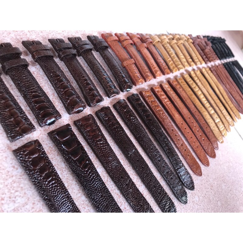 Dây đồng hồ vảy chân đà điểu size 18