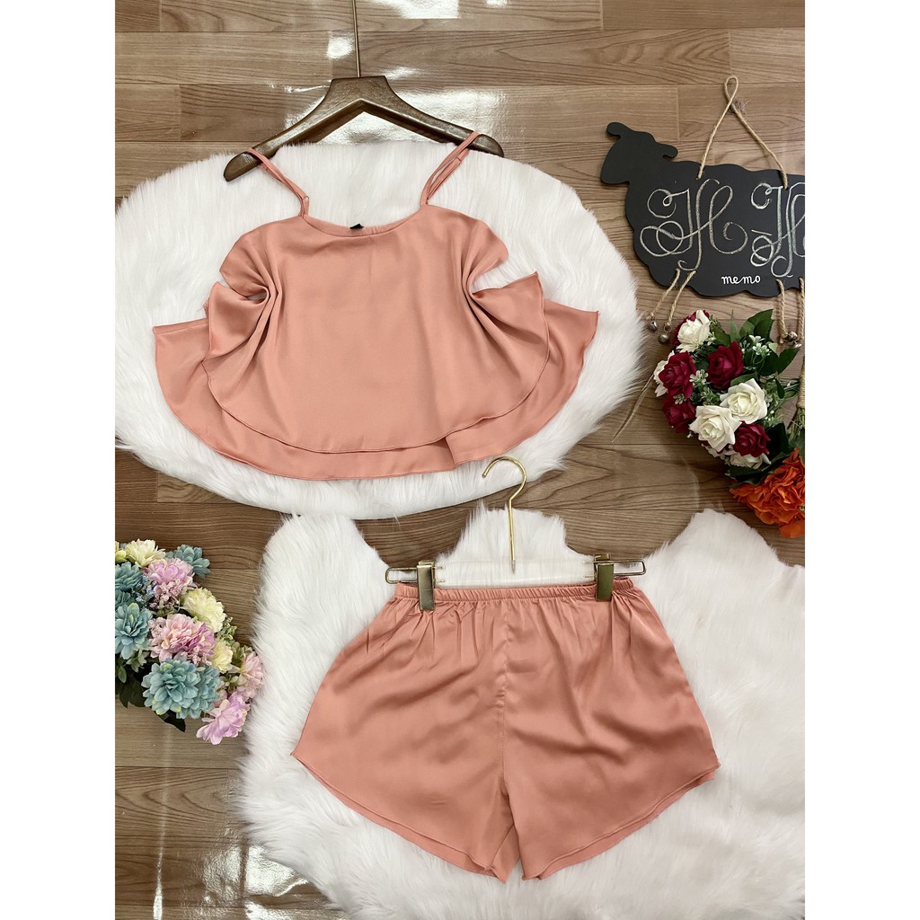 Đồ ngủ sexy, bộ đồ ngủ nữ [FREESHIP]  hai dây, cao cấp, chất vải mền mịn, không nhăn mặc thoáng mát size 45-- 58kg