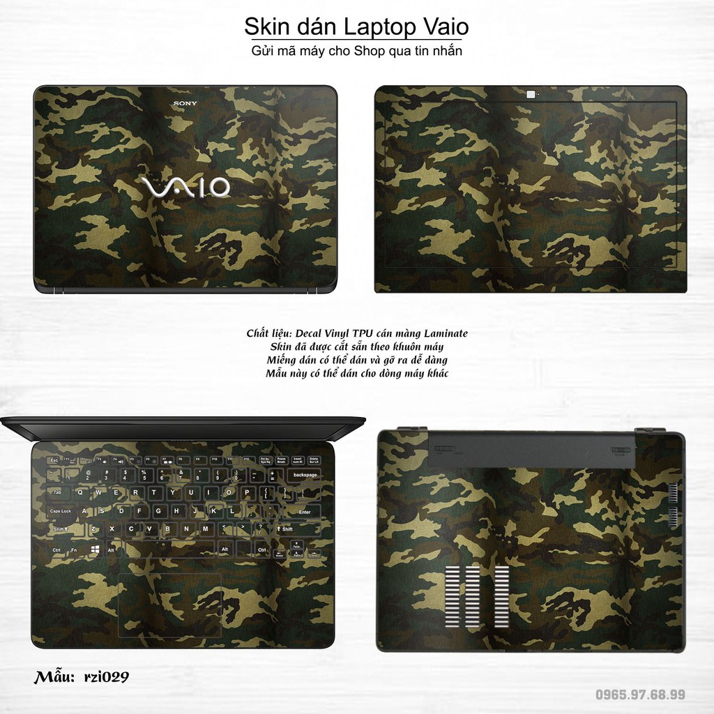 Skin dán Laptop Sony Vaio in hình rằn ri _nhiều mẫu 2 (inbox mã máy cho Shop)