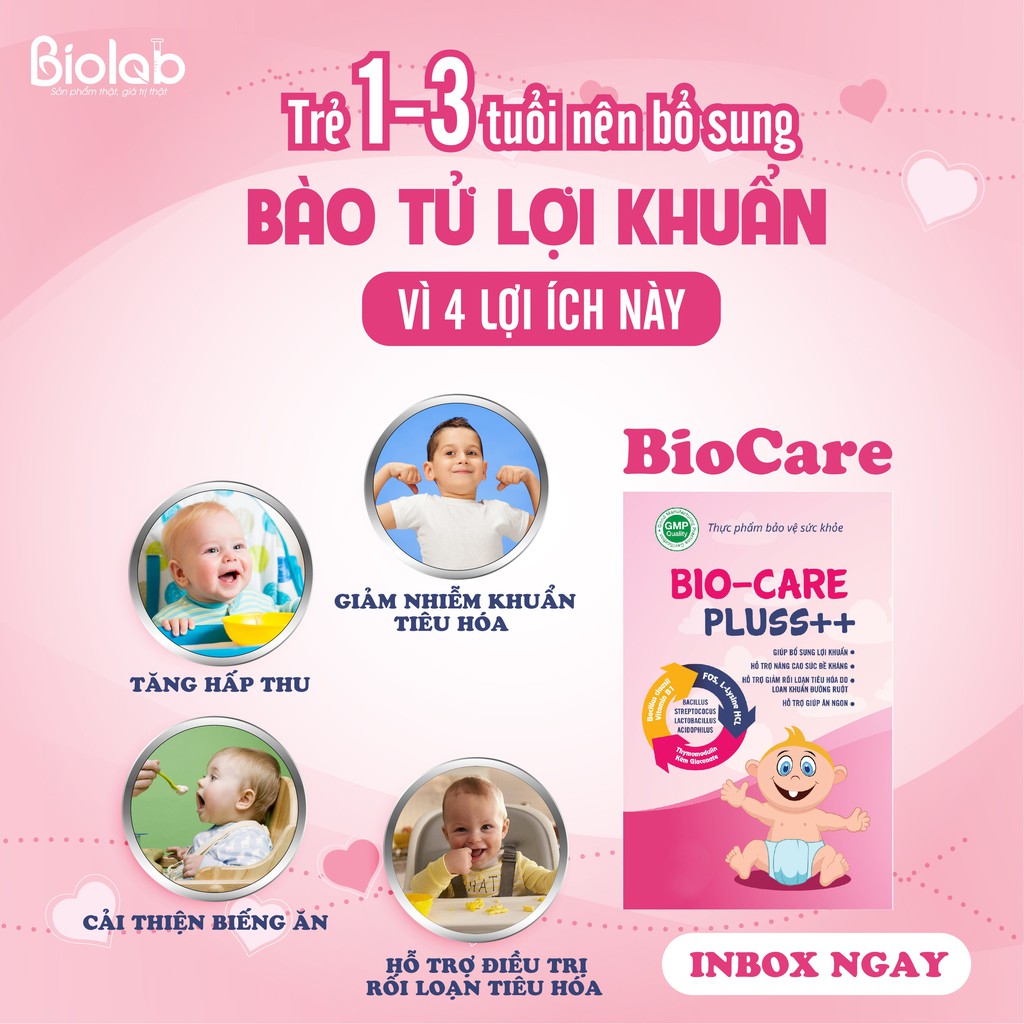 Bio Care Pluss ++ Trẻ hết biếng ăn, tăng cân, sức đề kháng tốt - Dược Biolab