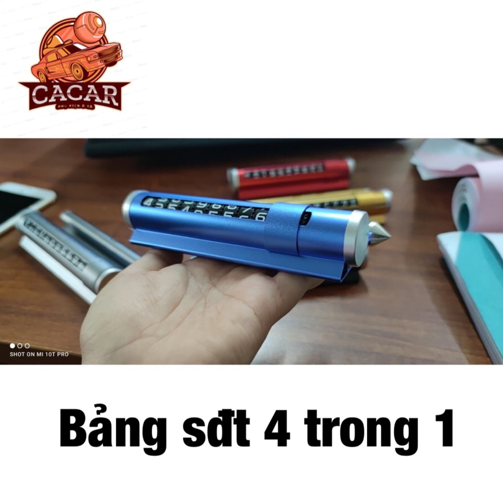 Bảng số điện thoại ô tô 4in1 - bảng ghi sđt gắn taplo khi đỗ xe, phá kính, giá đỡ điện thoại, tinh dầu - CACAR