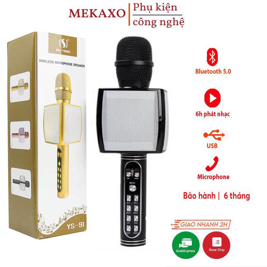 ⚡ FREE SHIP ⚡ MICRO Không Dây Cầm Tay YS-91 Loại 1, Mic karaoke không dây mini hỗ trợ thu âm [BH 12 tháng]